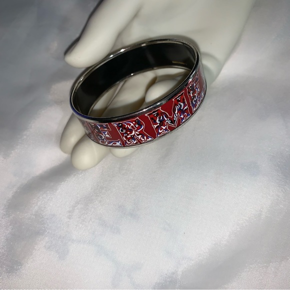 authentic HERMÈS palladium & enamel CUFF size PM - Picture 5 of 13